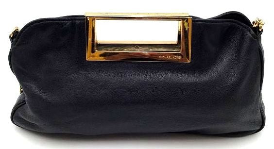 Authentic Michael Kors Women&#39;s Black Luxury Leather Clutch Bag - COA Included