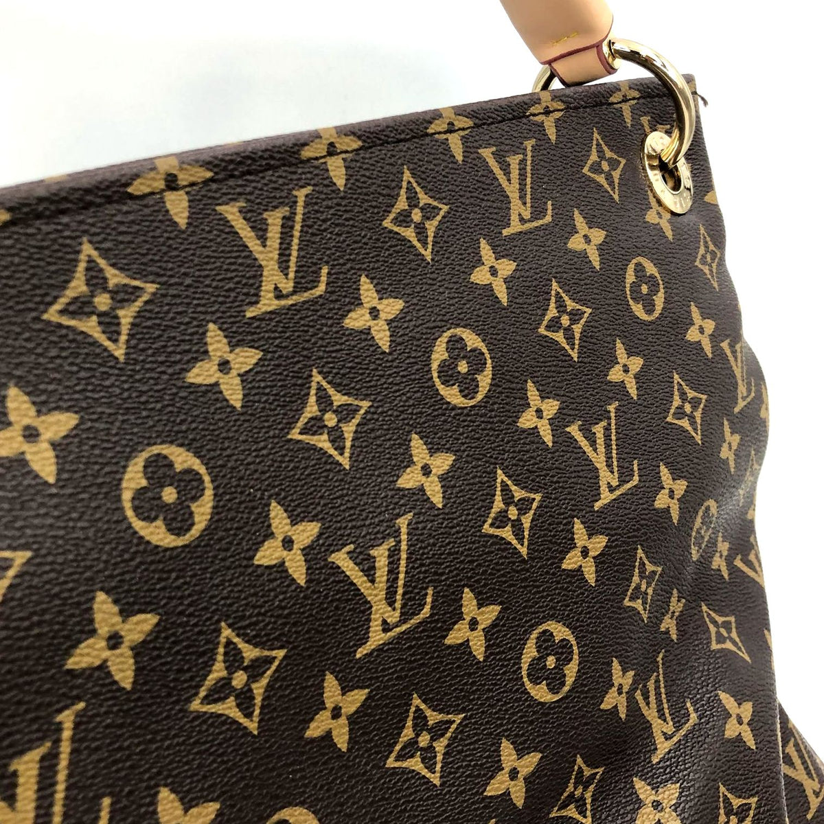 Louis Vuitton Inspired Brown LV Monogram Print Coated Canvas Shoulder Bag