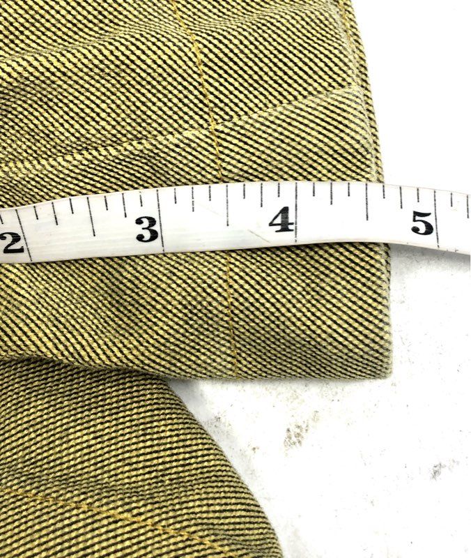 FRNCH Women's Paperbag Waist Belted Shorts Mustard Olive Cotton Twill Sz S