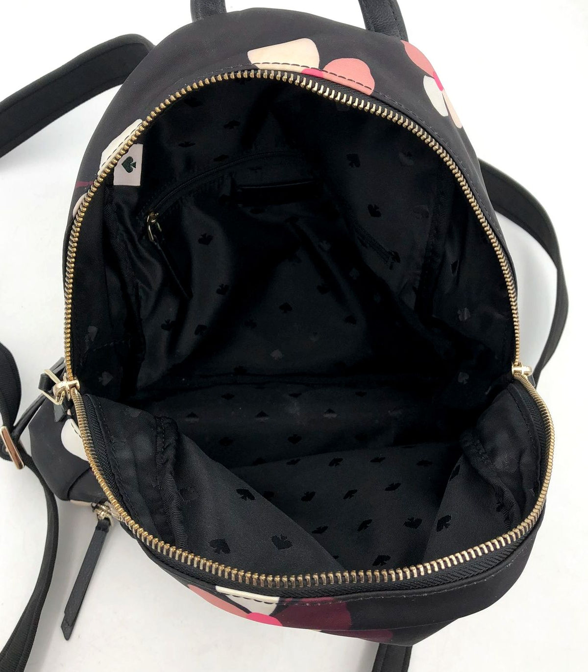 Kate Spade &#39;Dawn Dusk Buds&#39; Black/Pink/Purple Floral Print Nylon Backpack (+COA)