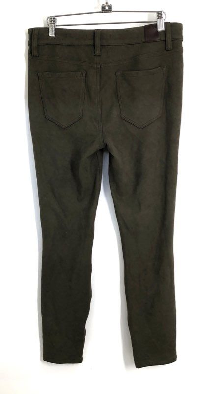 Level 99 Women's Olive Green Faux Suede Tapered Skinny Pants Size 29P