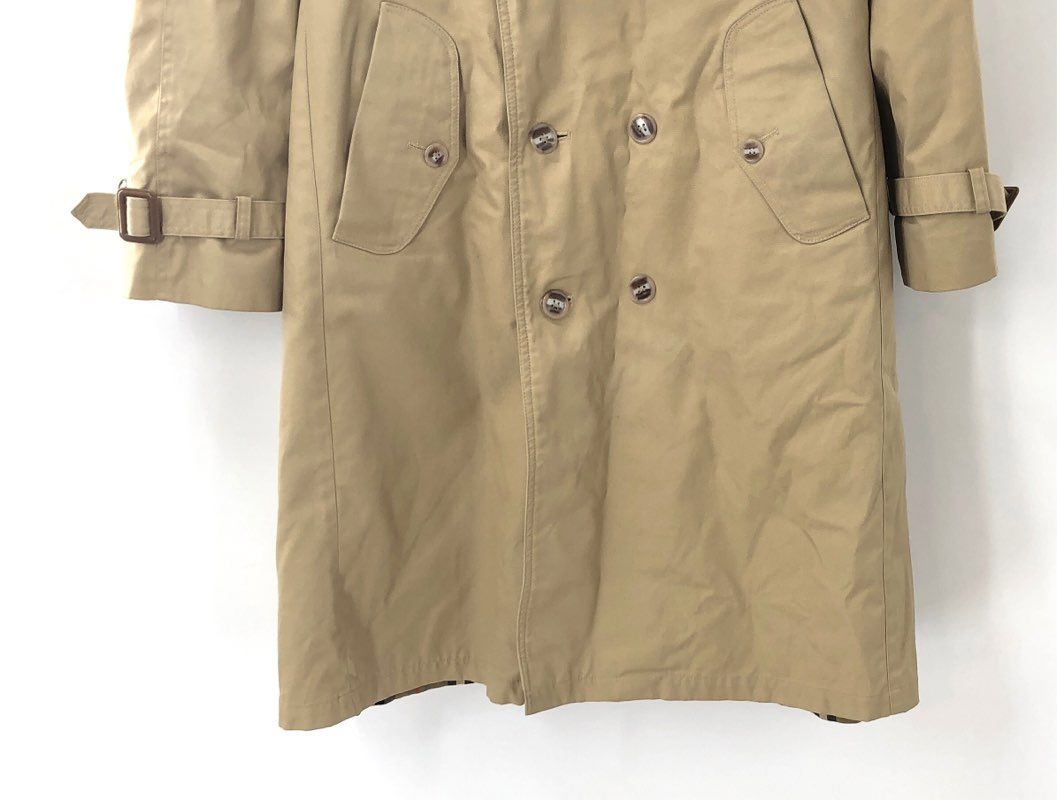 Vintage 90s Adams Row Men's Trench Coat Tan Double Breasted Belted XL