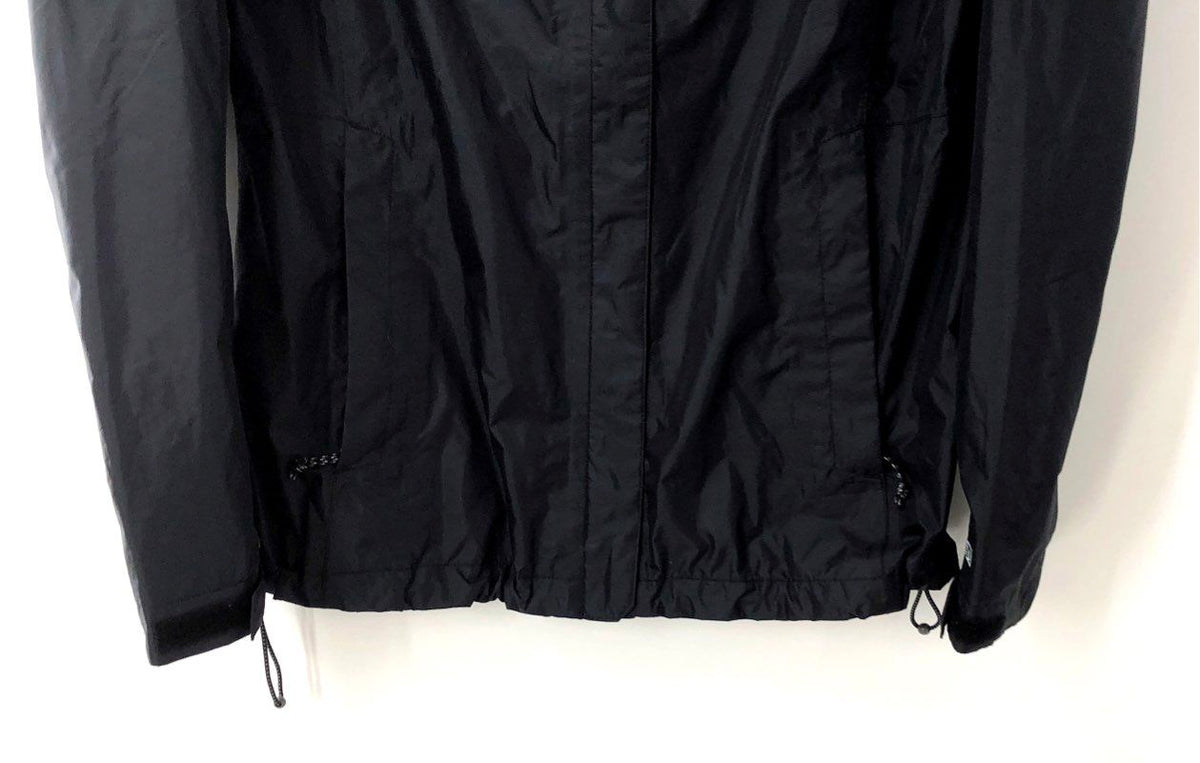 L.L.Bean Women's Black Trail Model Rain Jacket Waterproof Hooded Nylon Sz M NWT