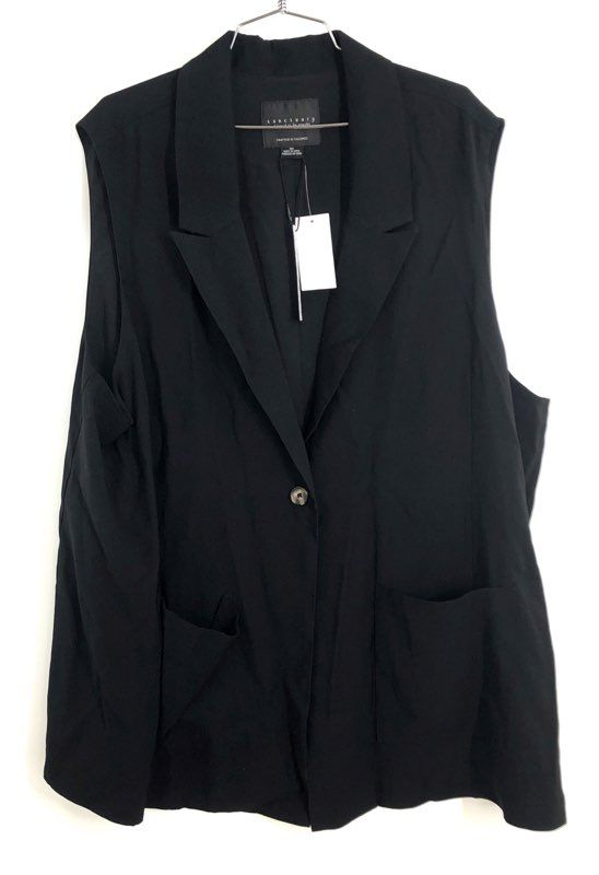 Sanctuary Women's Black Notch Lapel Single Button Vest Sz 3X NWT