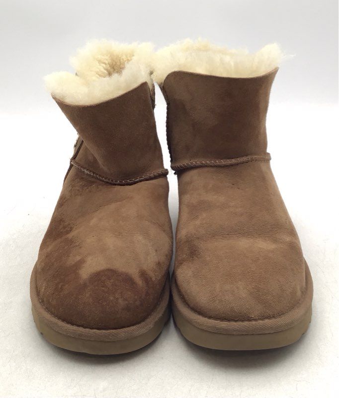 Ugg Women&#39;s Brown Suede Side Zip Shearling Style Boots - Size 9