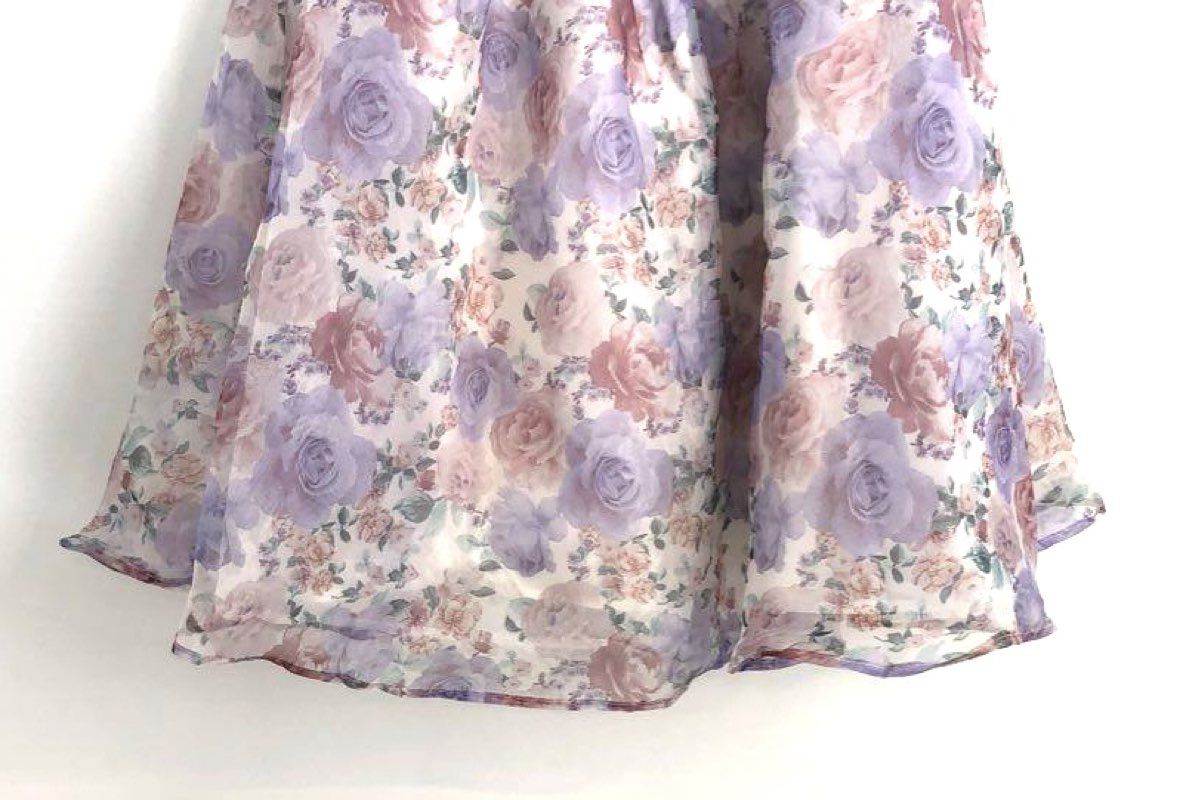 Audrey Parks Francesca's Women's Floral Mini Dress Purple Puff Sleeve NWT Sz S