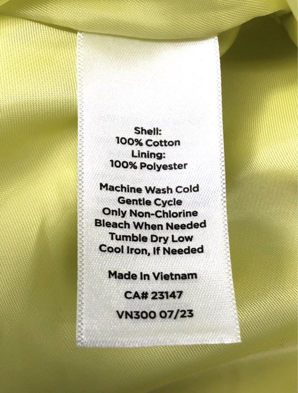Talbots Women's Yellow Water-Resistant Rainwear Double Breasted Jacket NWT Sz L