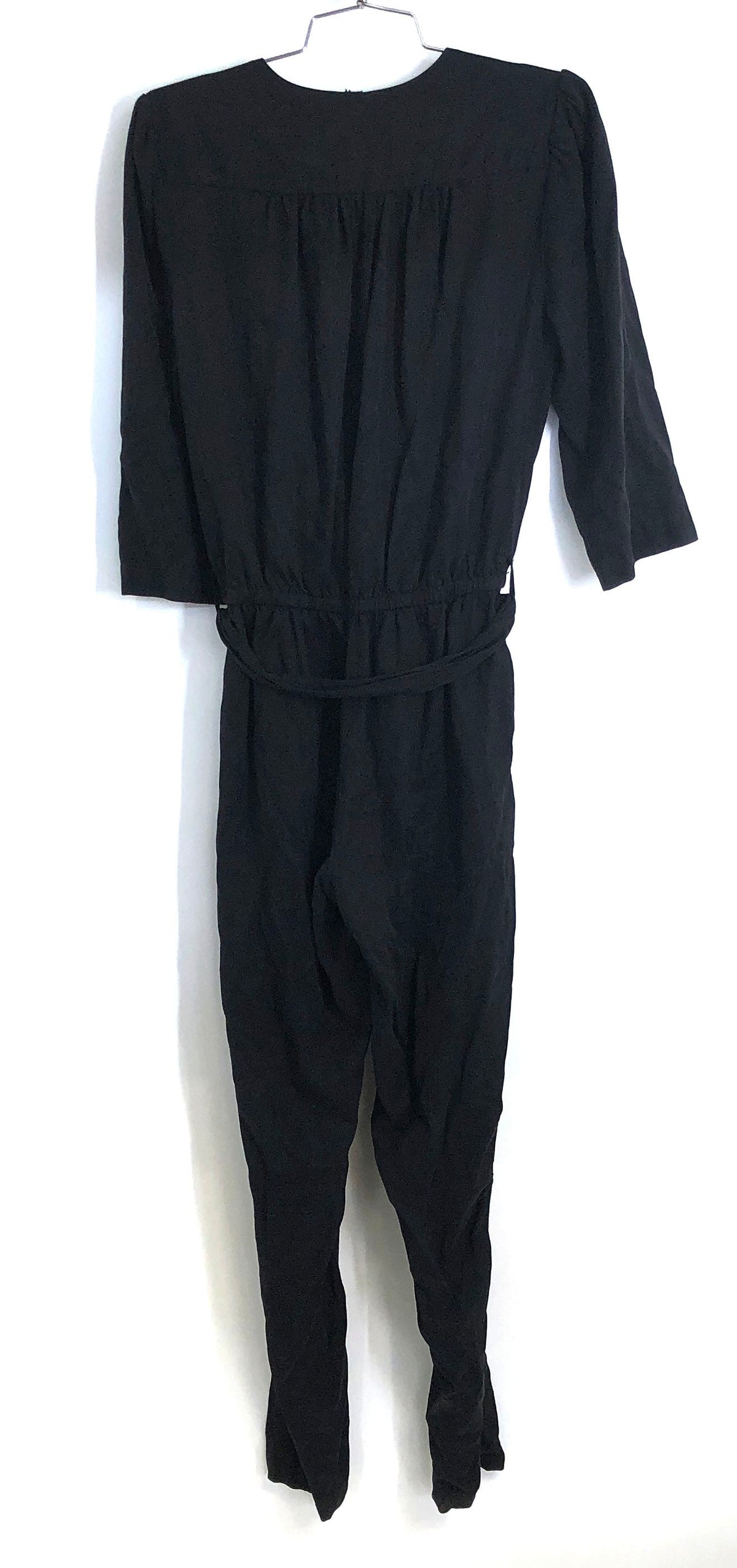 Young Fabulous & Broke Women's Black Surplice V-Neck Tie Waist Jumpsuit Sz XS