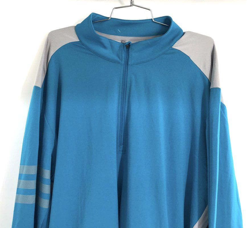 adidas Men's Golf ADI COMPQZLYR Quarter Zip Pullover Blue Gray NWT Sz 2XL