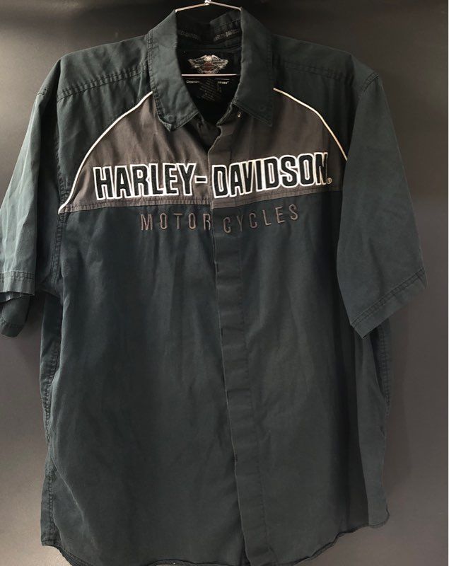 Harley-Davidson Men&#39;s Black Button-Up Shirt - Size XL