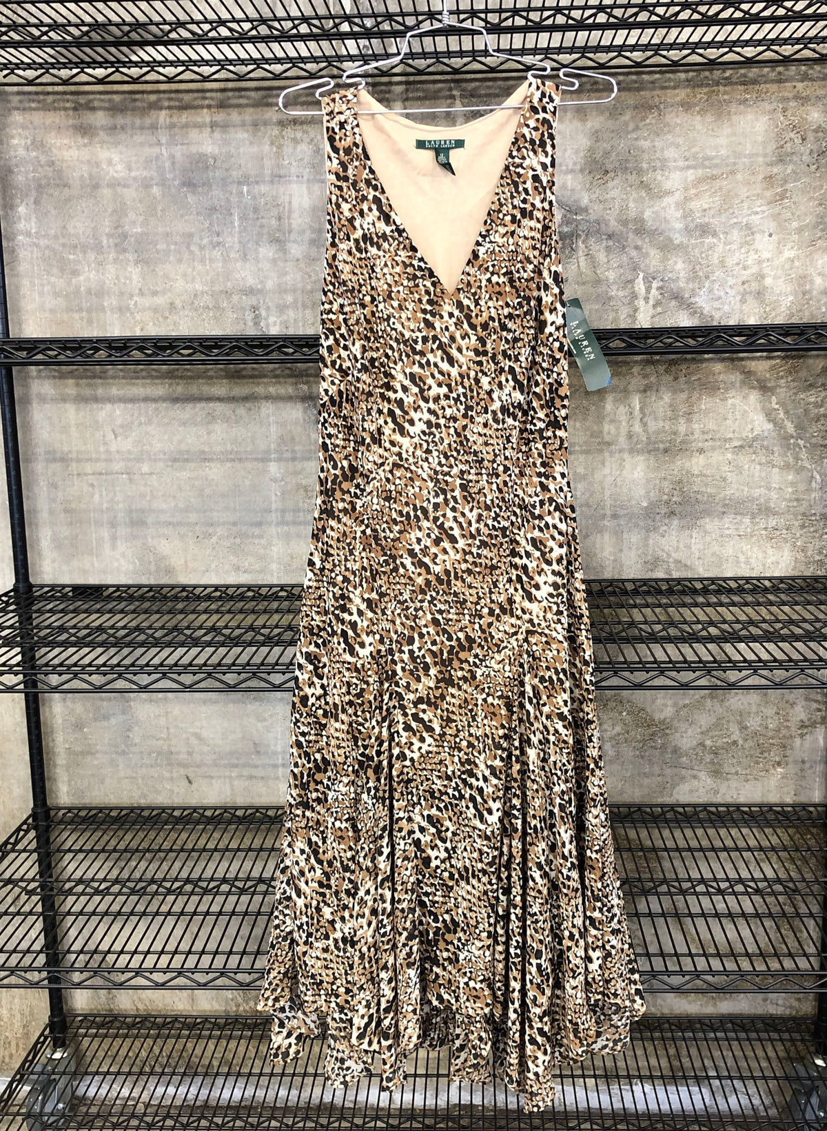 Lauren Ralph Lauren Women's Leopard Print Sleeveless Maxi Dress NWT Sz 12