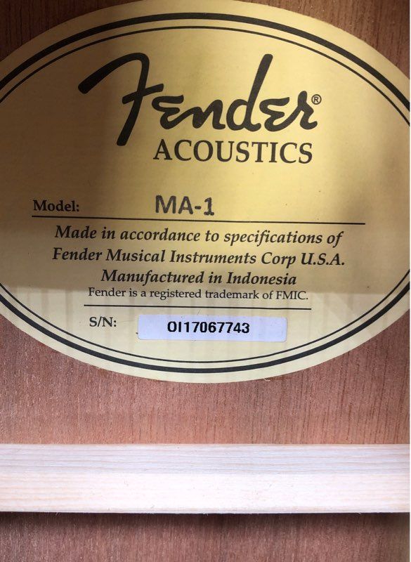 Fender MA-1 Brown 6 String Right-Handed Acoustic Guitar With Case