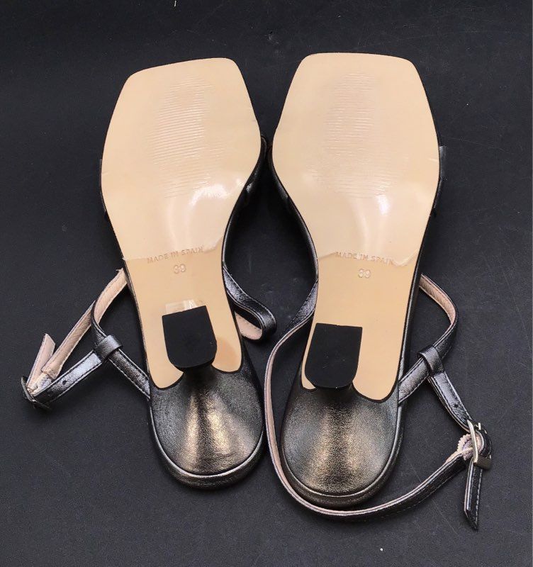 New Pedro Anton Women's Silver Slingback Heels - Size 39