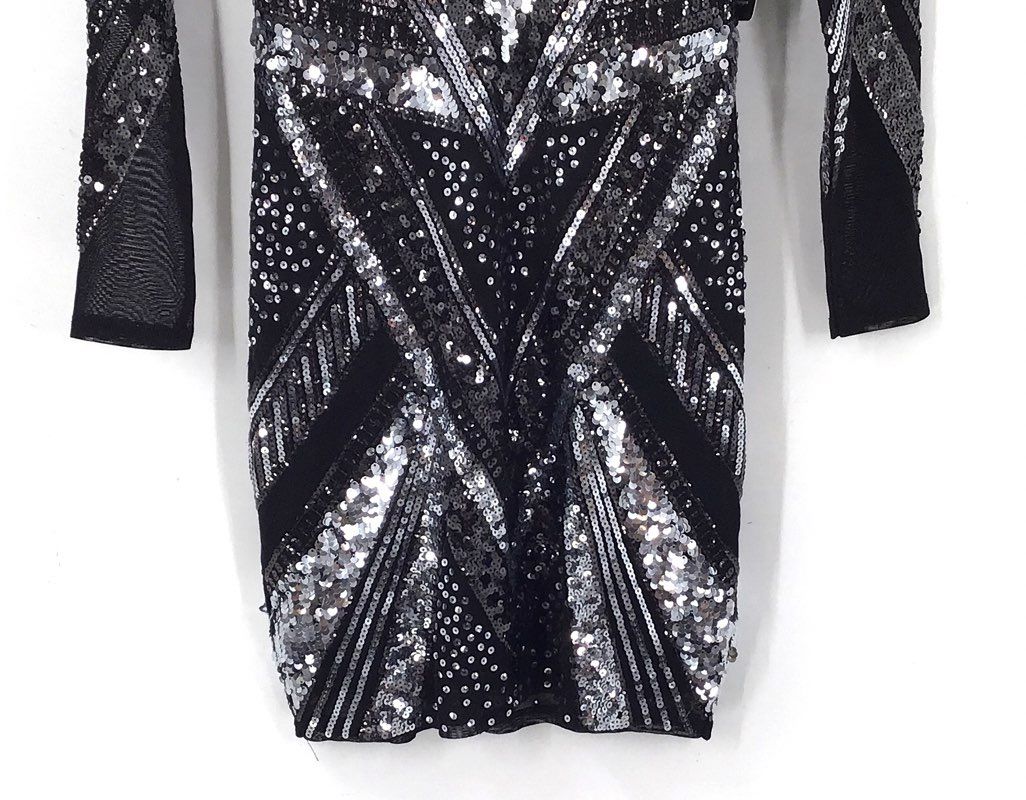 NWT Express Women's Black Sequin Bodycon Dress - Size XS