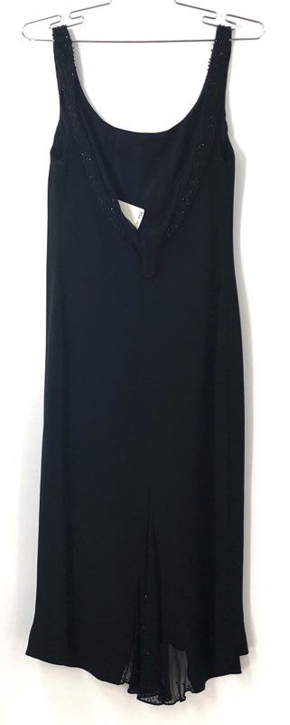 Vintage Jones New York Women's Louvre II Black Beaded Scoop Neck Dress NWT Sz 10