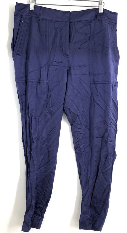 LOFT Women's Navy Blue Viscose Tapered Jogger Pants Size 10 NWT