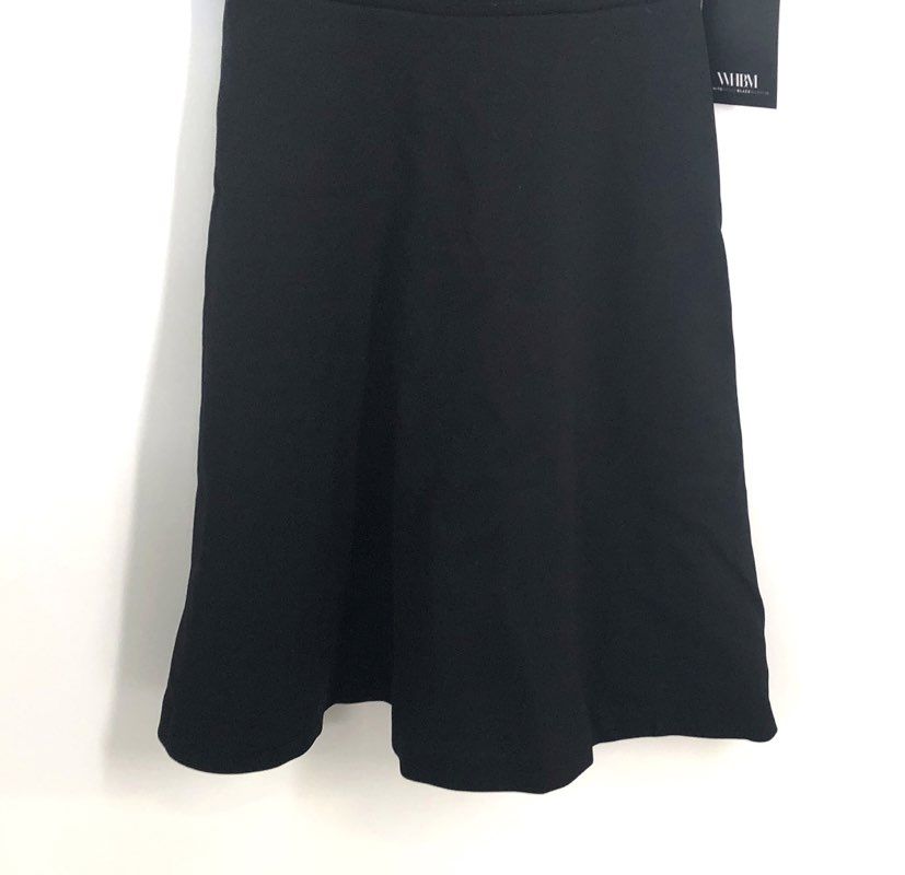 White House Black Market Women's Black Sleeveless Crest Button Dress Sz 00 NWT