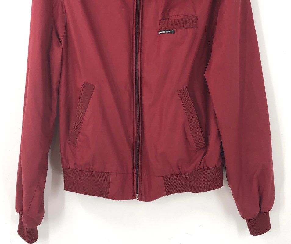 Members Only Men's Red Bomber Jacket - Size 40