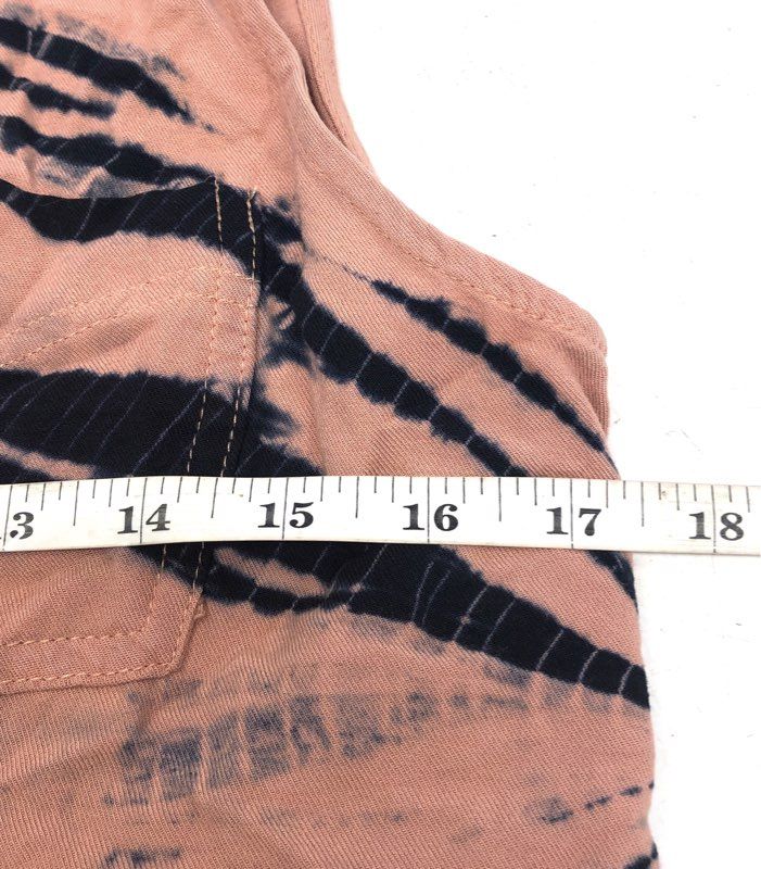 Rock & Republic Women's Pink Tie Dye Sleeveless Rayon Button Up Shirt Sz XS