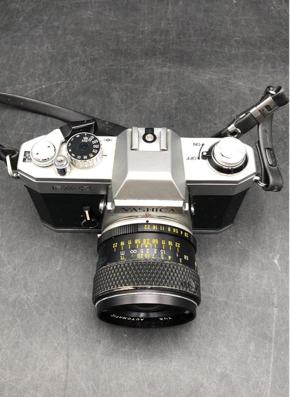 Yashica FX-2 Film 35mm SLR Camera With Batteries And Flash