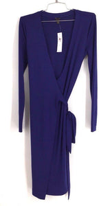 NWT Ann Taylor Women's Blue Long Sleeve Wrap Dress - Size 2