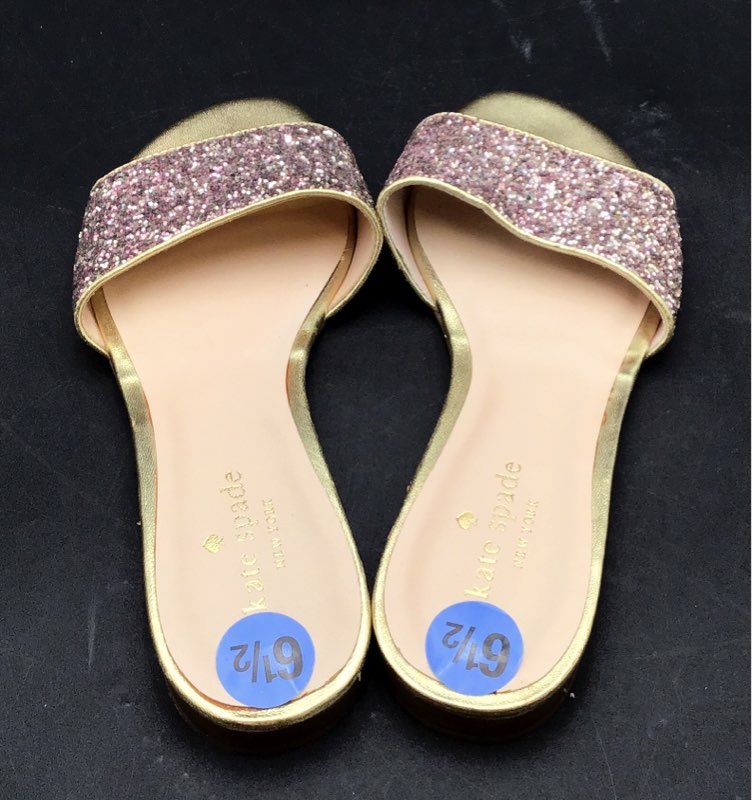 Kate Spade New York Women's Pink Gold Slide Sandal - Size 6.5M