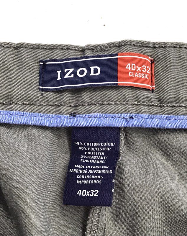 NWT Izod Men's Smoked Pearl Chino Pants - Size 40x32