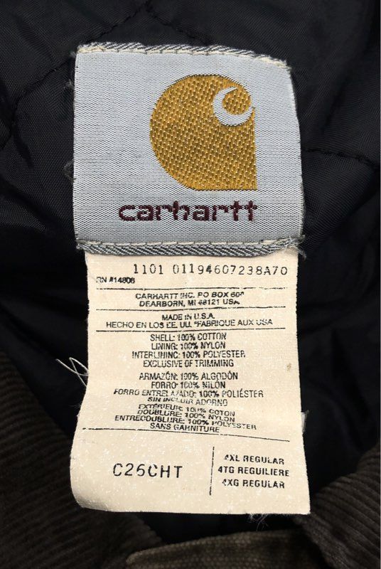Vintage Y2K Carhartt Men's Sandstone Traditional Coat Chestnut Made in USA 4XL