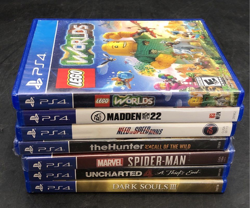 Marvel Spider-Man Dark Souls III Uncharted 4 PlayStation 4 PS4 7 Game Lot