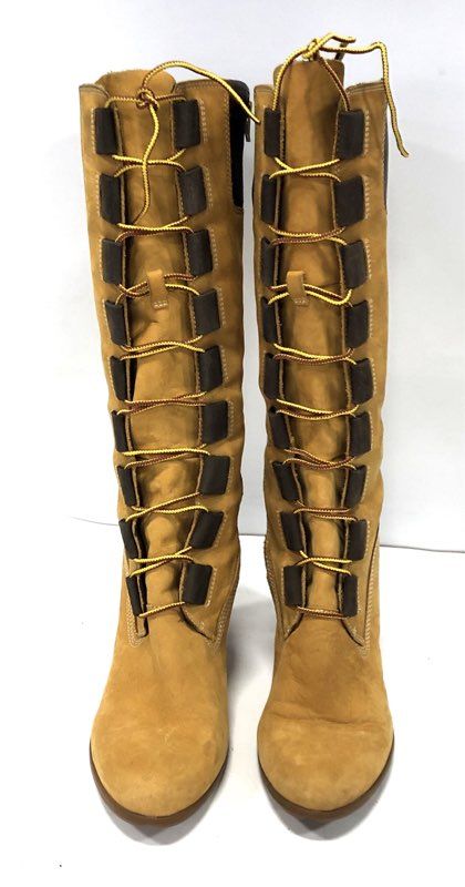 Timberland Savin Hill 79354 Wheat Nubuck Leather Knee High Boots Size 9