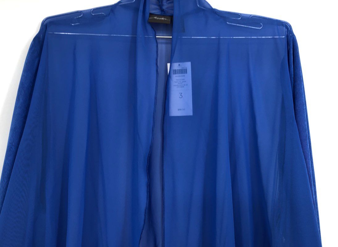 NWT Y2K 2000s Chico&#39;s Women&#39;s Blue Travelers Sheer Jacket - Size 3