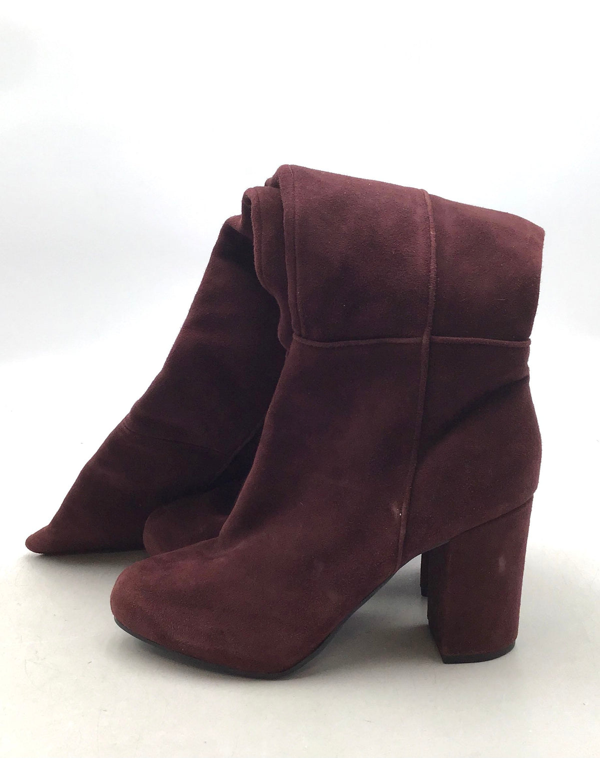 Topshop Women&#39;s Brown Round Toe Over The Knee Block Heel Fashion Boots- Size 7.5