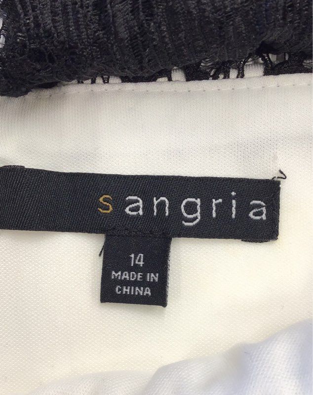 NWT Sangria Women&#39;s Black Ivory Fit &amp; Flare Dress - Size 14