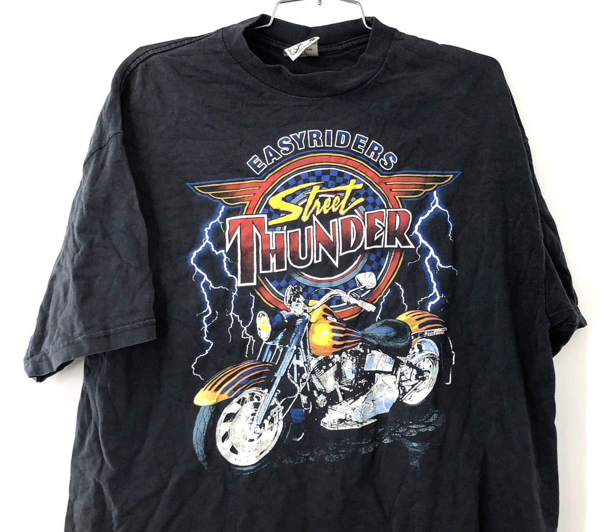Vintage 90s Easyriders Street Thunder Motorcycle T-Shirt Single Stitch USA Sz XL