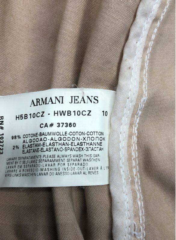 Armani Jeans Women's Beige Military Double Breasted Jacket Gold Buttons Sz 6