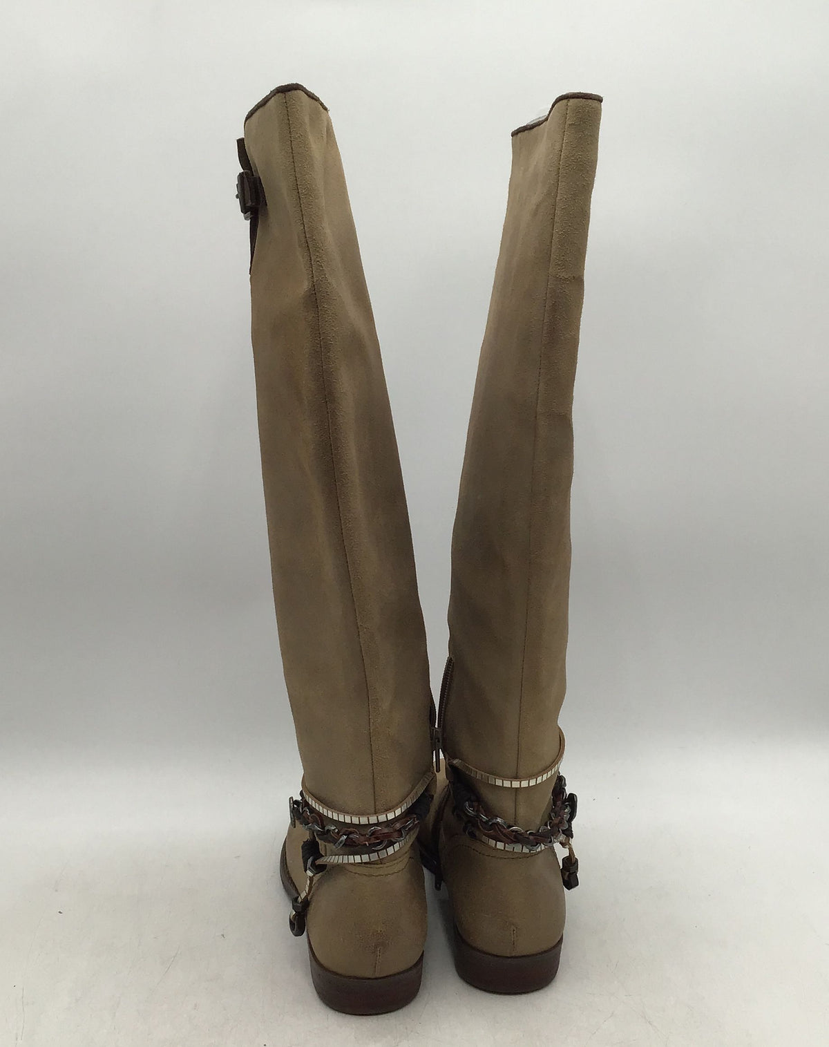 OTBT Women&#39;s Trout Creek Beige Leather Round Toe Riding Boots - Size 7.5M