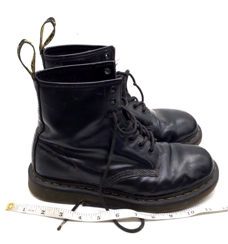 Dr Martens 1460 Black Smooth Leather 8-Eye Combat Boots Size UK 8
