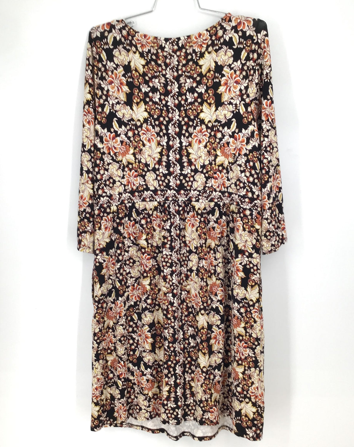 NWT J. Jill Women&#39;s Multicolor Floral 3/4 Sleeve Round Neck A-Line Dress - Sz S