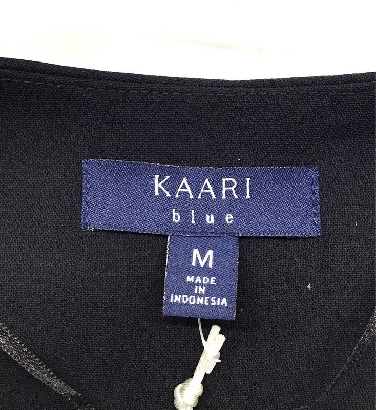 Kaari Blue Women's Botanical Beauty Cape Blazer Black Open Front Sz M NWT