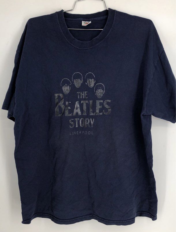 Fruit Of The Loom Men&#39;s Blue The Beatles Story Band T-Shirt - Size 2XL