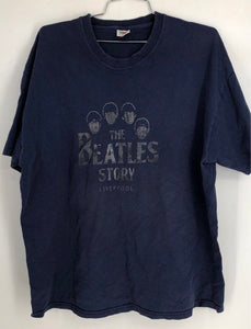 Fruit Of The Loom Men's Blue The Beatles Story Band T-Shirt - Size 2XL