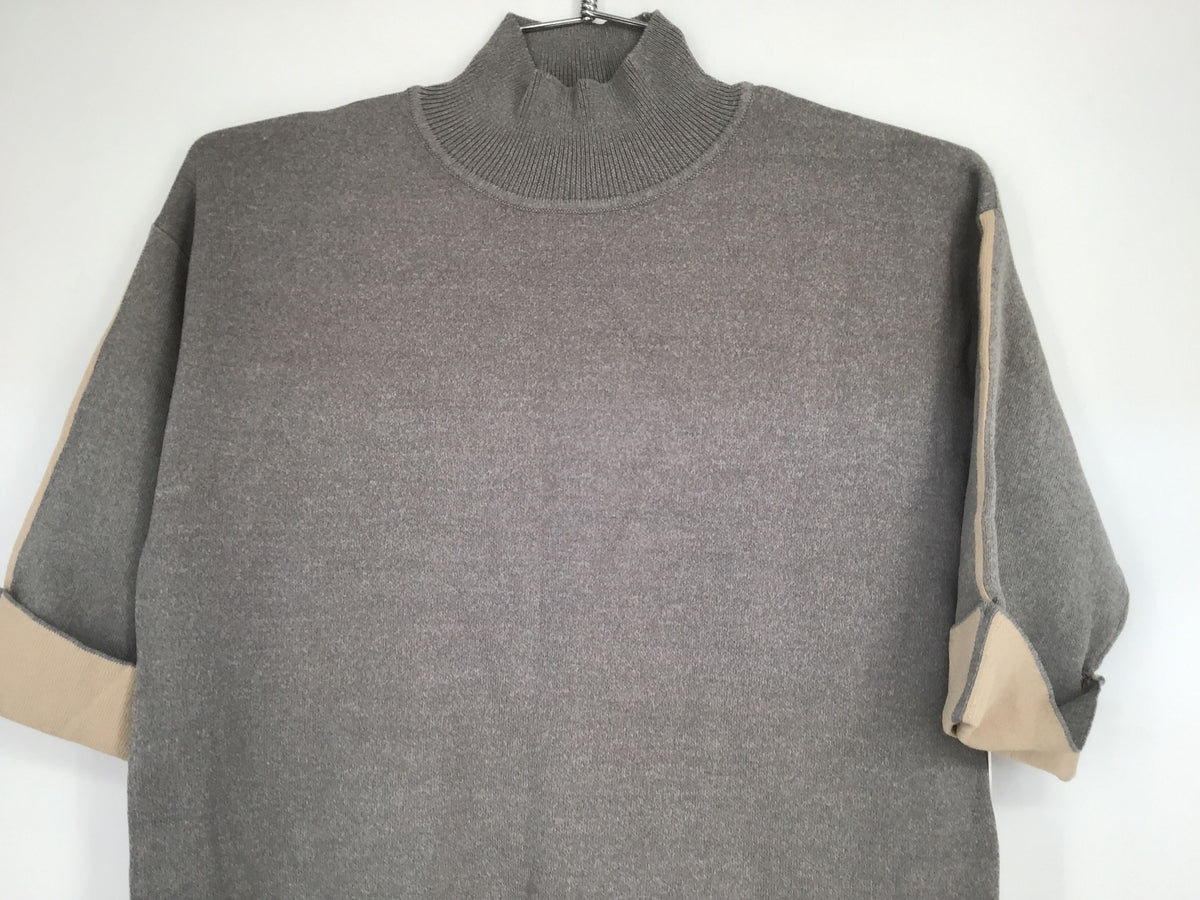 NWT Calvin Klein Women&#39;s Gray Knitted Mock Neck Pullover Sweater - Size XS