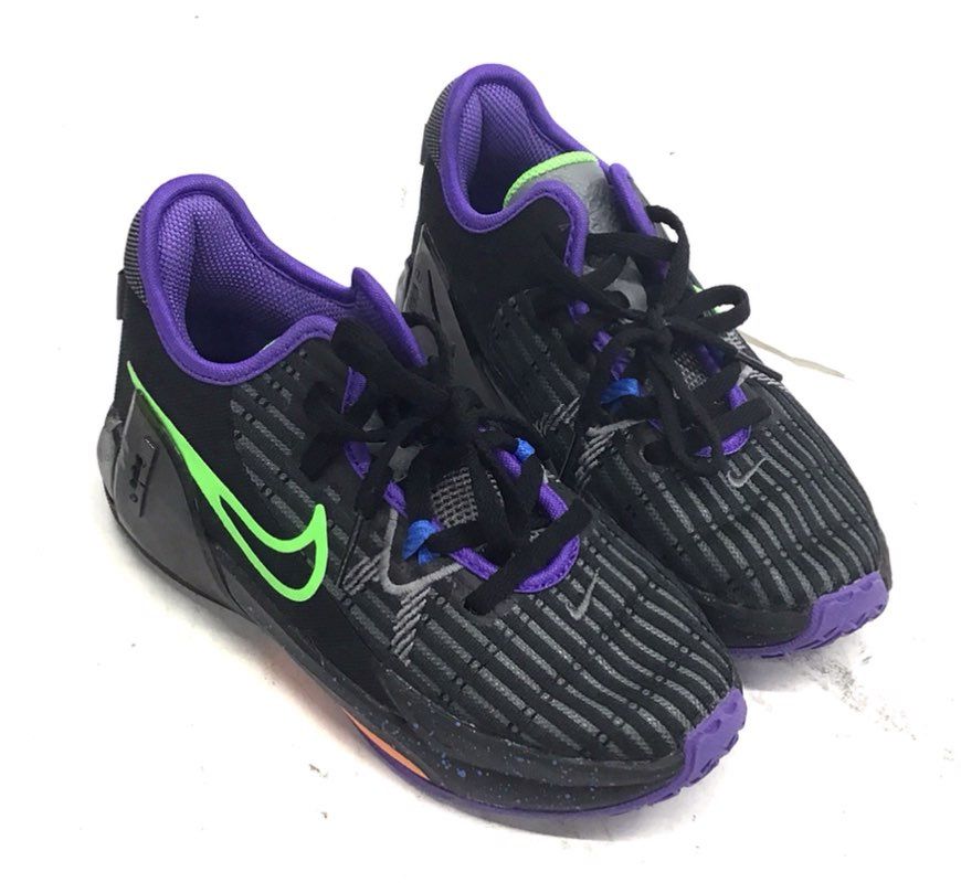 Nike LeBron Witness 6 Black Electric Green Purple Kids Sneakers Size 13C