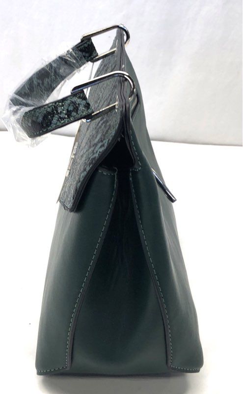 NWT CXL Christian Lacroix Teal Sable Prism Python Satchel Handbag Silver