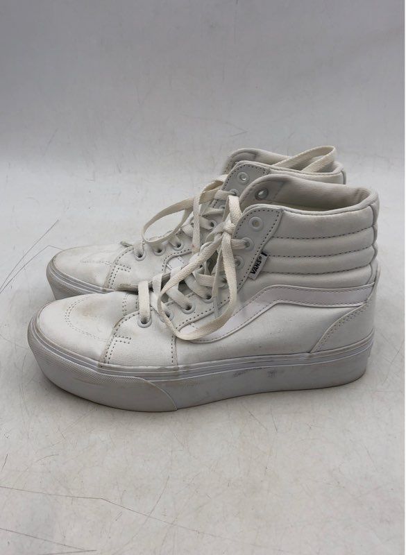 Vans Women&#39;s White High Top Lace-Up Athletic Shoes - Size 7.5