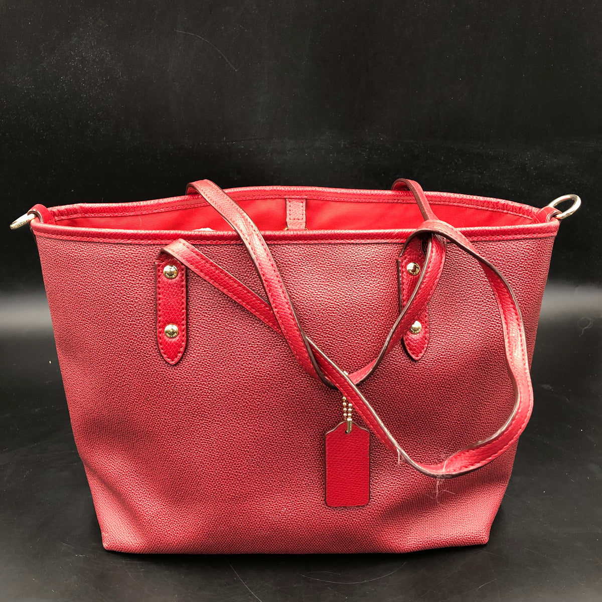 Coach Red Leather 'New York Maggie' Tote Bag (+COA)