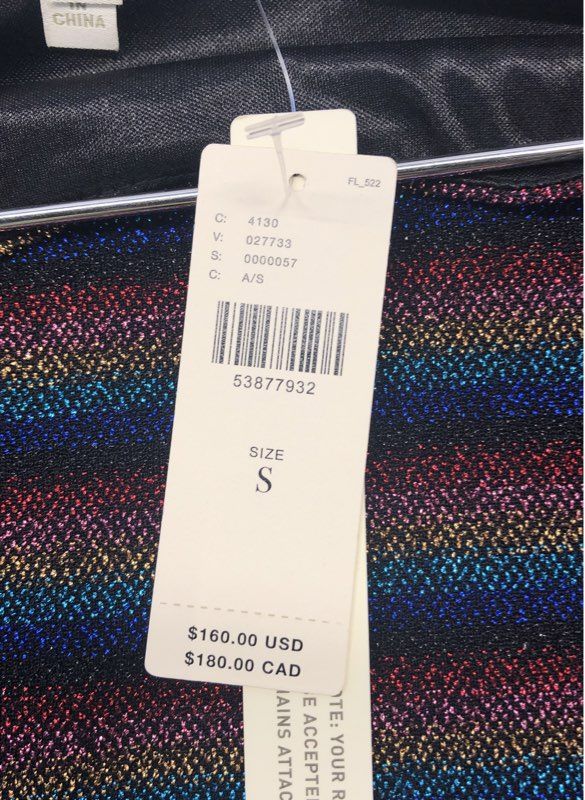 Eri + Ali Women's Rainbow Metallic Stripe Knit Mini Shift Dress NWT Sz S