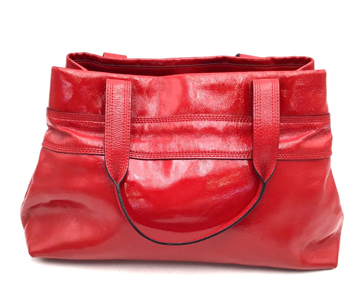 Kate Spade Red Patent Leather Shoulder Bag with Silver-Tone Hardware (+COA)