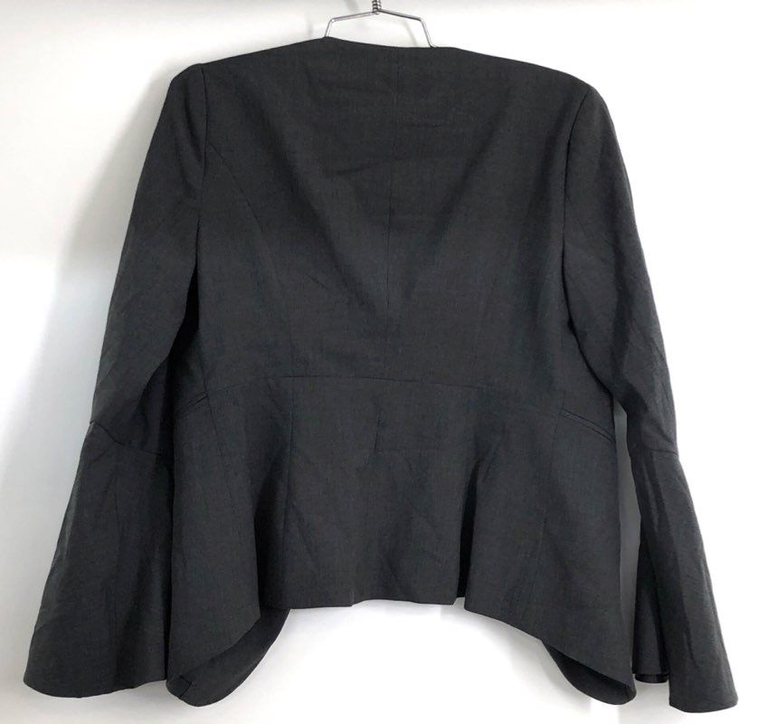 The Limited Women's Gray Bell Sleeve Open Front Cropped Blazer Jacket Sz 2 NWT