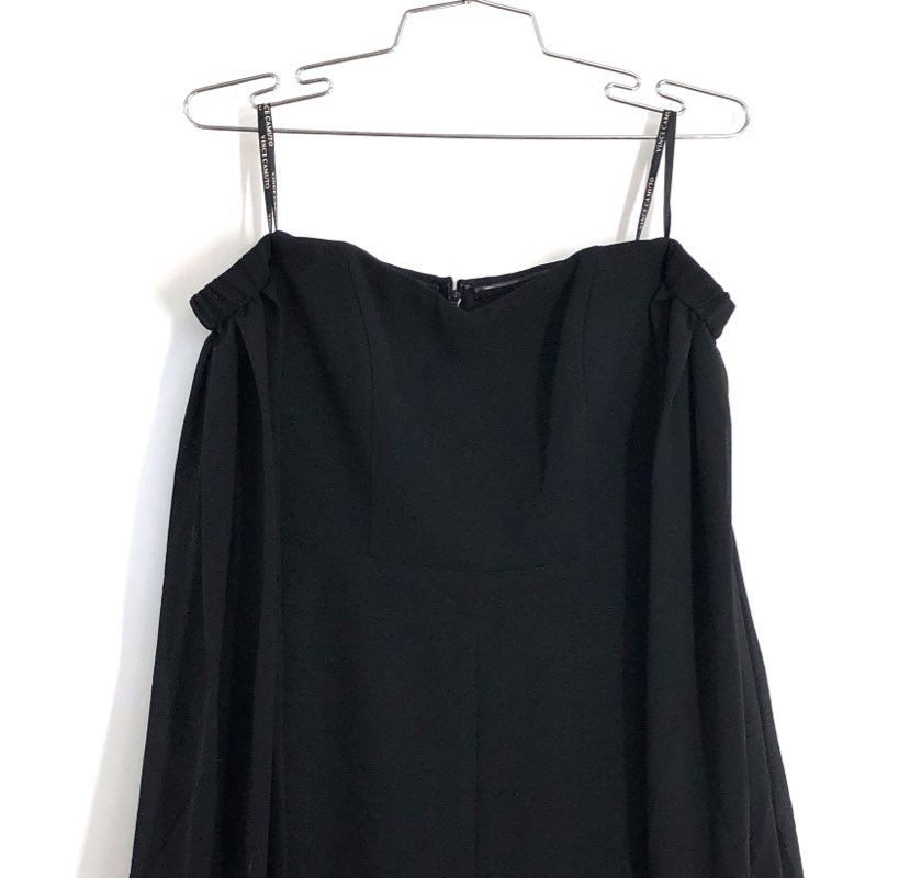 Vince Camuto Women's Black Off Shoulder Draped Sleeve Jumpsuit Sz 2 NWT